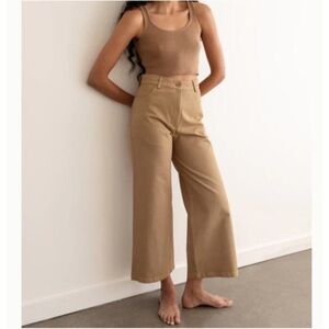First Rite Tan Wide-Leg Pants